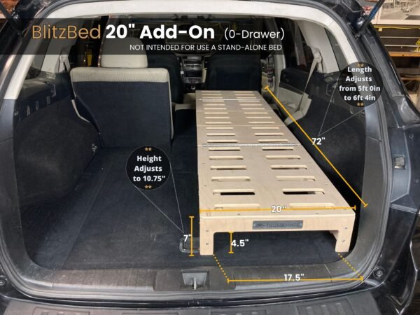 The BlitzBed Sleeping Platform for SUVs - 20" Add-On/0-Drawer/Standard - Image 3