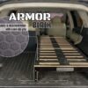 The BlitzBed Sleeping Platform for SUVs - Double 40-60/0-Drawer/Armor Black