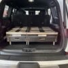 The BlitzBed Sleeping Platform for SUVs - Double 40-60/2-Drawer/Armor Black